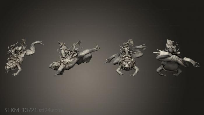Figurines heroes, monsters and demons (Frog Land Mounted, STKM_13721) 3D models for cnc
