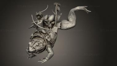 Figurines heroes, monsters and demons (Frog Land Mounted, STKM_13721) 3D models for cnc