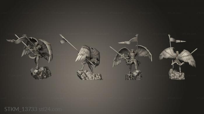 Figurines heroes, monsters and demons (Gabriel, STKM_13733) 3D models for cnc