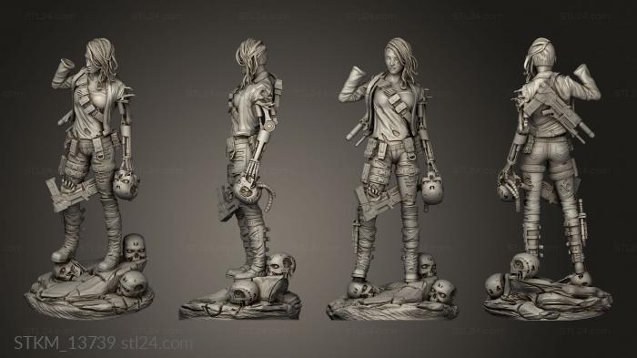 Figurines heroes, monsters and demons (GIrl Terminator, STKM_13739) 3D models for cnc