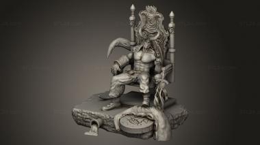 Figurines heroes, monsters and demons (Hellboy Throne, STKM_13754) 3D models for cnc