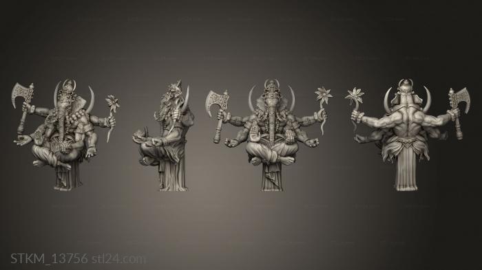 Figurines heroes, monsters and demons (Ganesha, STKM_13756) 3D models for cnc