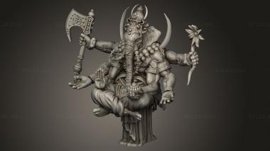 Figurines heroes, monsters and demons (Ganesha, STKM_13756) 3D models for cnc