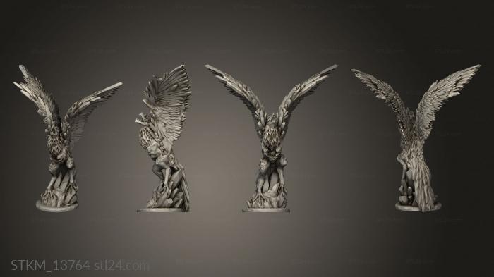 Статуэтки герои, монстры и демоны (Ледяной Феникс, STKM_13764) 3D модель для ЧПУ станка