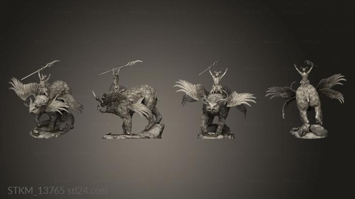 Статуэтки герои, монстры и демоны (Крыло Хундуна, STKM_13765) 3D модель для ЧПУ станка