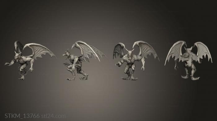 Статуэтки герои, монстры и демоны (Бродящая Горгулья, STKM_13766) 3D модель для ЧПУ станка