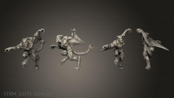 Статуэтки герои, монстры и демоны (Горгульи,Бегущие Горгульи, STKM_13771) 3D модель для ЧПУ станка