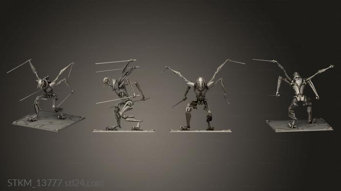 Figurines heroes, monsters and demons (General Grievous, STKM_13777) 3D models for cnc