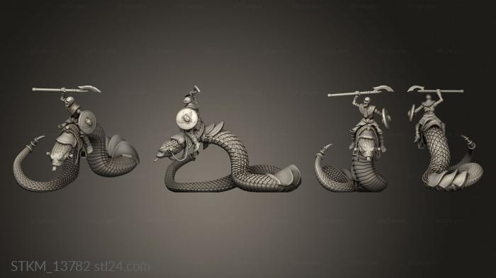 Figurines heroes, monsters and demons (MU Snake Riders, STKM_13782) 3D models for cnc