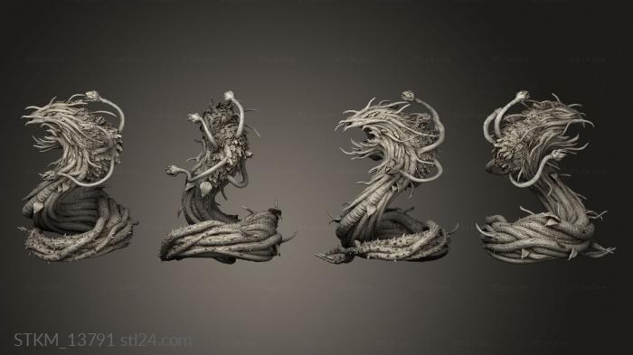 Статуэтки герои, монстры и демоны (Дженнио Шиповниковый Змей, STKM_13791) 3D модель для ЧПУ станка