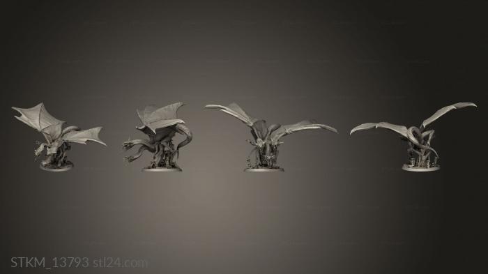 Figurines heroes, monsters and demons (Gennaio Draco Hydra, STKM_13793) 3D models for cnc