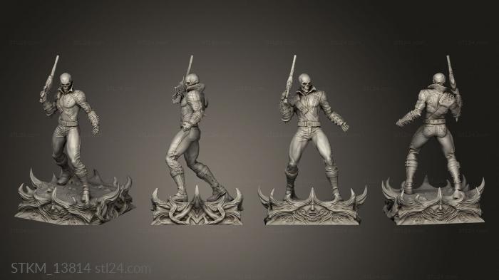 Статуэтки герои, монстры и демоны (Статуя призрачного всадника цабер, STKM_13814) 3D модель для ЧПУ станка