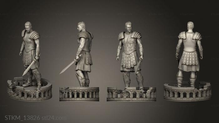 Figurines heroes, monsters and demons (Gladiator Maximus, STKM_13826) 3D models for cnc