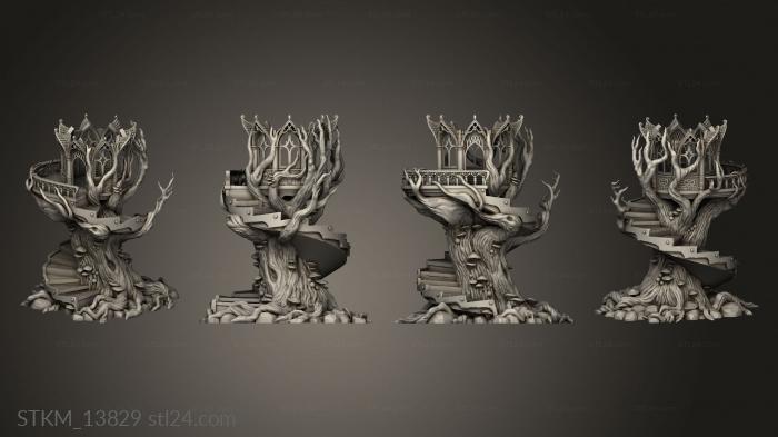 Статуэтки герои, монстры и демоны (Мрачноватое орлиное гнездо Small, STKM_13829) 3D модель для ЧПУ станка
