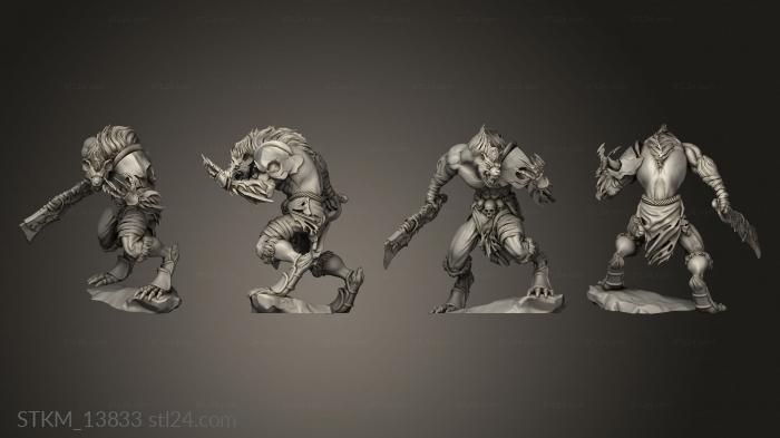 Статуэтки герои, монстры и демоны (Рыцарь Смерти Гноллов, STKM_13833) 3D модель для ЧПУ станка