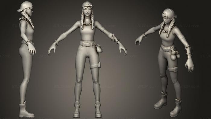 Figurines heroes, monsters and demons (Aura Fortnite Item Shop Skin, STKM_1384) 3D models for cnc