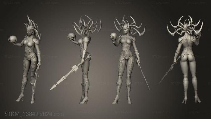 Figurines heroes, monsters and demons (Hela Stand Thor out cloak, STKM_13842) 3D models for cnc