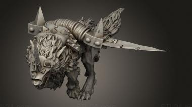 Figurines heroes, monsters and demons (Goblin Wolf Chariot yoke, STKM_13847) 3D models for cnc