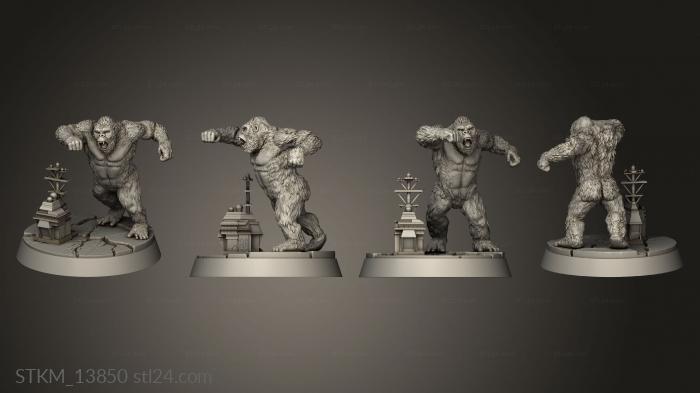 Статуэтки герои, монстры и демоны (Фигурка Годзиллы против Конга Конгоне, STKM_13850) 3D модель для ЧПУ станка
