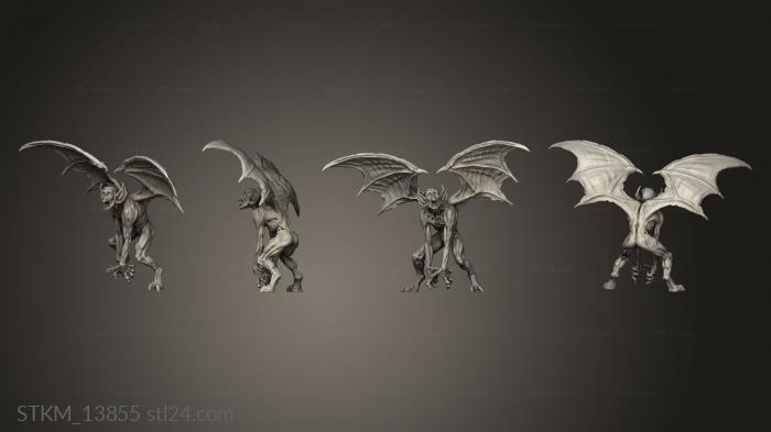 Статуэтки герои, монстры и демоны (Рак-отшельник,большие летучие мыши и скелеты,Вампирское Существо, STKM_13855) 3D модель для ЧПУ станка