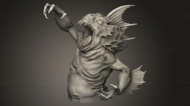 Figurines heroes, monsters and demons (Going Down The Drain Leviathan Fishman, STKM_13858) 3D models for cnc