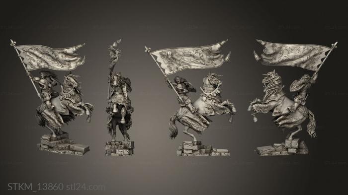 Figurines heroes, monsters and demons (Lost Kingdom Bretonnia Porta Estandarte Batalla Bearer Scenic, STKM_13860) 3D models for cnc