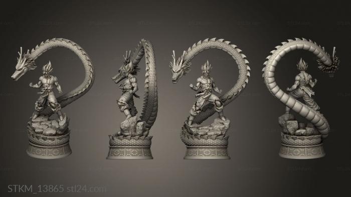 Статуэтки герои, монстры и демоны (Гоку Драконий Шар, STKM_13865) 3D модель для ЧПУ станка