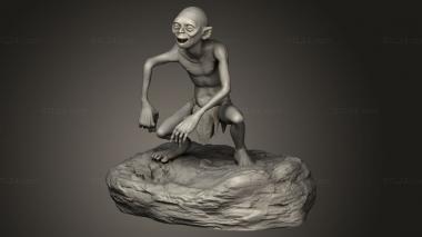 Figurines heroes, monsters and demons (Gollum Smeagol figurine Basin, STKM_13871) 3D models for cnc