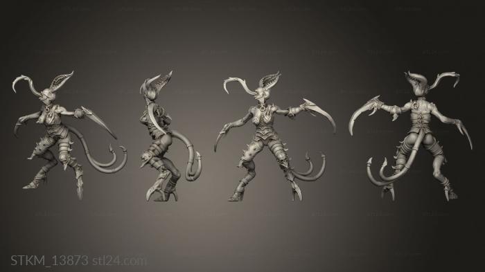 Figurines heroes, monsters and demons (gone and Temptation Agony Demonetes, STKM_13873) 3D models for cnc