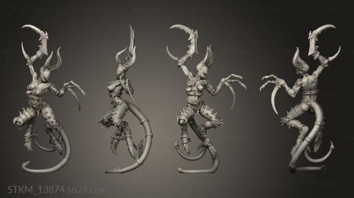 Figurines heroes, monsters and demons (gone and Temptation Agony Daemonettes Demonte, STKM_13874) 3D models for cnc