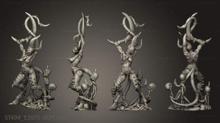 Figurines heroes, monsters and demons (gony and Temptation Agony Demonettes Piked, STKM_13875) 3D models for cnc