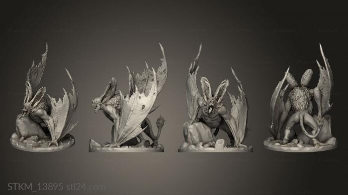 Статуэтки герои, монстры и демоны (Великий Зверь-Летучая Мышь, STKM_13895) 3D модель для ЧПУ станка