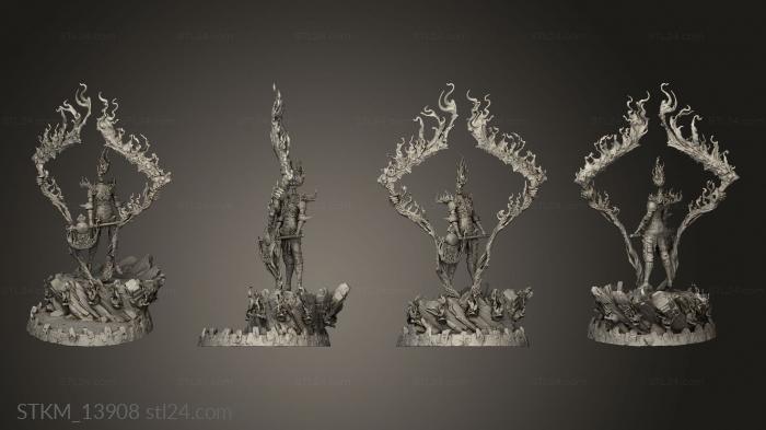 Figurines heroes, monsters and demons (Infernal Triad Inferno, STKM_13908) 3D models for cnc