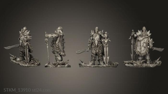 Figurines heroes, monsters and demons (Hero Barbarian, STKM_13910) 3D models for cnc