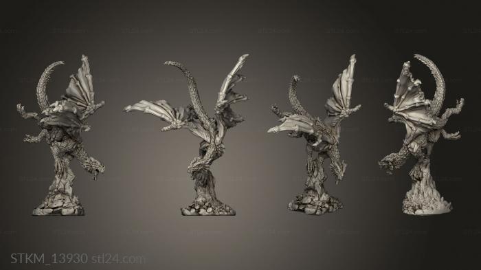 Figurines heroes, monsters and demons (Gyth Void Pirates Red Dragon Rider With Commander, STKM_13930) 3D models for cnc