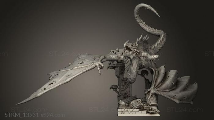 Figurines heroes, monsters and demons (KS Monsters Dragon salvaje Wil Sq, STKM_13931) 3D models for cnc