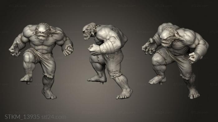Статуэтки герои, монстры и демоны (Hulk разбивает мастеру отрубленную целиком руку, STKM_13935) 3D модель для ЧПУ станка