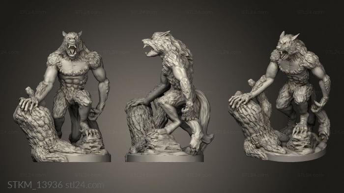 Статуэтки герои, монстры и демоны (Скромные подземелья и города The Werewolf, STKM_13936) 3D модель для ЧПУ станка