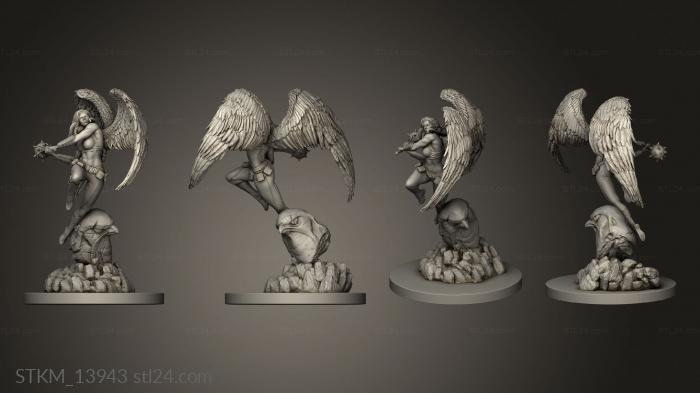 Figurines heroes, monsters and demons (Hawkgirl, STKM_13943) 3D models for cnc