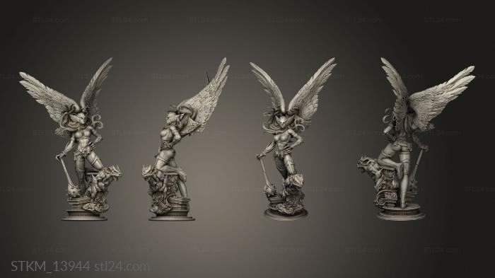 Статуэтки герои, монстры и демоны (Скульптура Девушки-Ястреба, STKM_13944) 3D модель для ЧПУ станка