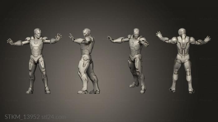 Статуэтки герои, монстры и демоны (Фигурки Железного Человека Для Marvel, STKM_13952) 3D модель для ЧПУ станка