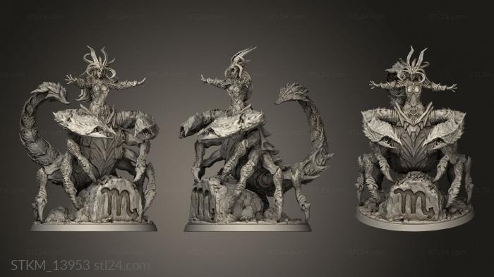 Статуэтки герои, монстры и демоны (Западный Знак Зодиака Скорпион, STKM_13953) 3D модель для ЧПУ станка