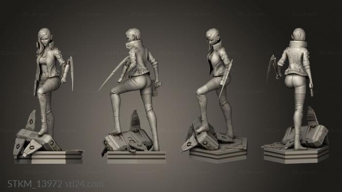 Figurines heroes, monsters and demons (Cyberpunk, STKM_13972) 3D models for cnc