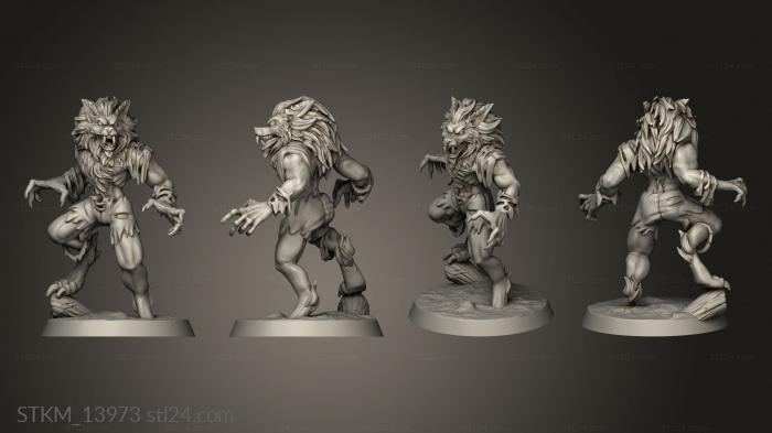 Figurines heroes, monsters and demons (Werewolf Hunters Wolf, STKM_13973) 3D models for cnc