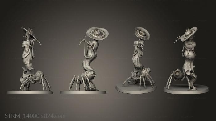 Статуэтки герои, монстры и демоны (Леди Анастасия и дочери, STKM_14000) 3D модель для ЧПУ станка