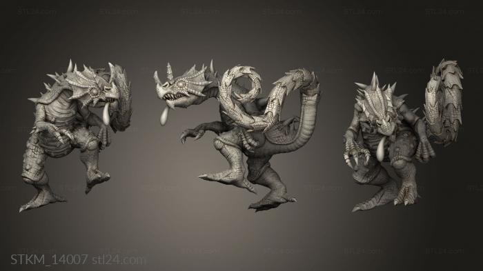 Figurines heroes, monsters and demons (Cruel Marshes Chameleon Raptor Walking, STKM_14007) 3D models for cnc