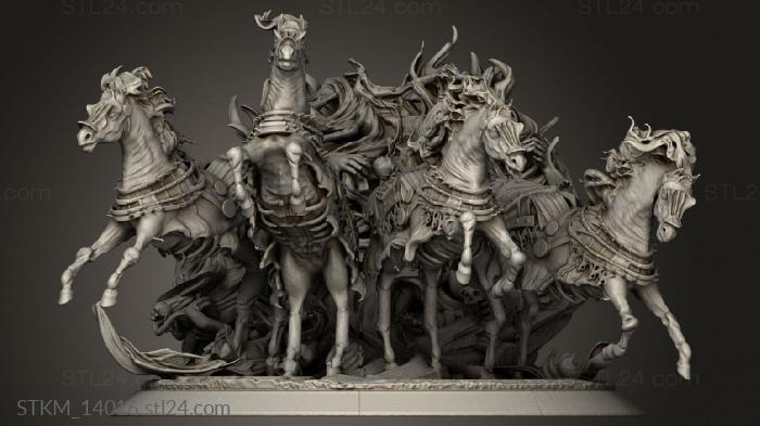Статуэтки герои, монстры и демоны (Опечаленный барон Гонит Лошадь, STKM_14016) 3D модель для ЧПУ станка