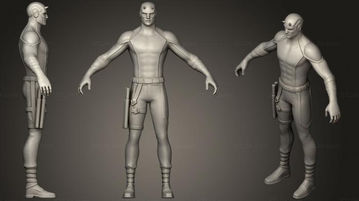 Figurines heroes, monsters and demons (Dare Devil Fortnite Marvel Collab Skin, STKM_1402) 3D models for cnc