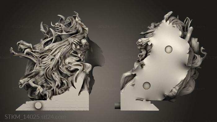 Статуэтки герои, монстры и демоны (Лошади Печального Барона,Лошадь, STKM_14025) 3D модель для ЧПУ станка