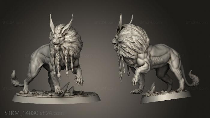 Figurines heroes, monsters and demons (Elves the Eternal Summits II Troops Overlord Crag Lions, STKM_14030) 3D models for cnc